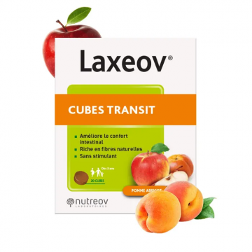 NUTREOV - Laxeov - Cubes Transit pomme abricot 20 cubes