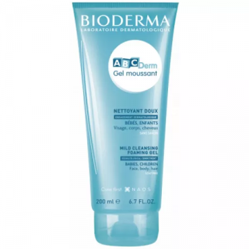 BIODERMA - ABCDerm - Gel Moussant Nettoyant Doux Cheveux Corps Bébés Enfants 200ml