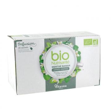 NUTRISANTE - Infusion Bio menthe nanah apres-repas 20 sachets