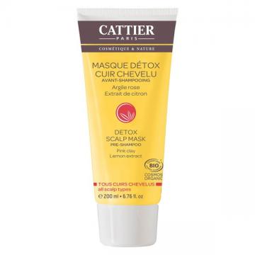 CATTIER - Argile rose masque détox cuir chevelu bio 200ml