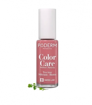 PODERM -  Color Care - Vernis à ongles soin Tea Tree Silicium Biotin couleur Bois de rose 8ml