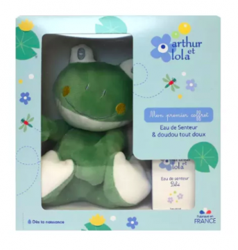 GILBERT -  Coffret eau de senteur 50ml et doudou grenouille