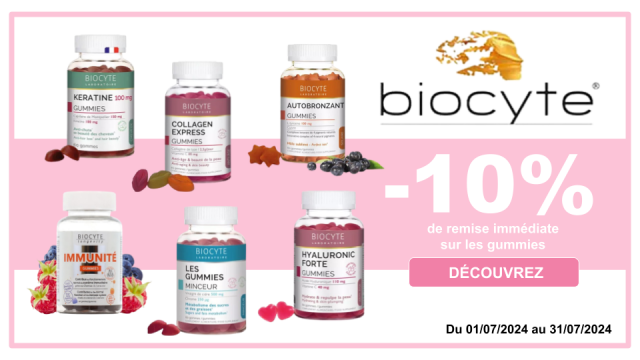 BIOCYTE -10% de remise imm&eacute;diates sur les gummies