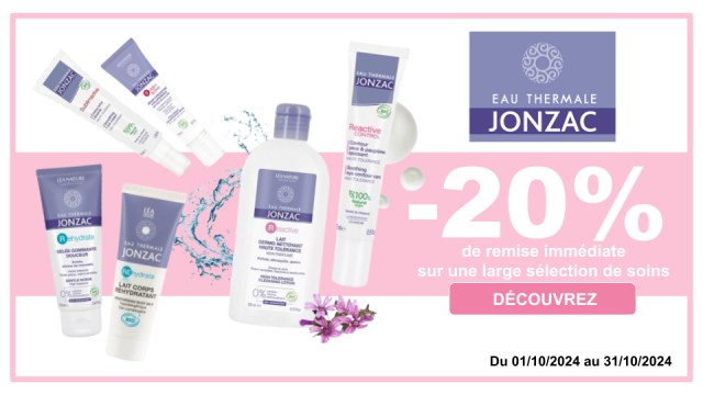 JONZAC -20% de remise immédiate sur une large sélection de soins Réactive, Réhydrate et Sublimactive