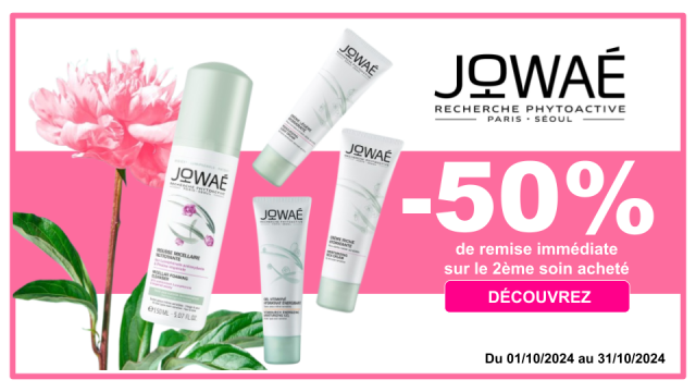 JOWA&Eacute; -50% de remise imm&eacute;diate sur le 2&egrave;me soin achet&eacute;, le moins cher des 2, sur une s&eacute;lection de soins