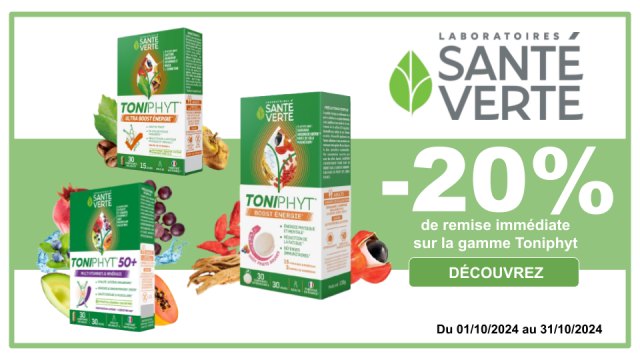 SANT&Eacute; VERTE -20% de remise imm&eacute;diate sur la gamme Toniphyt