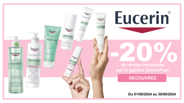 EUCERIN -20% de remise imm&eacute;diate sur la gamme DermoPure