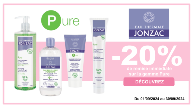 JONZAC -20% de remise immédiate sur la gamme Pure, hors duos