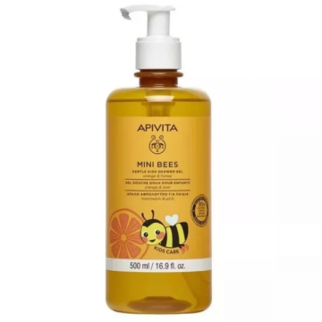 APIVITA - MINI BEES - Gel douche shampoing doux pour enfants orange et miel 500ml