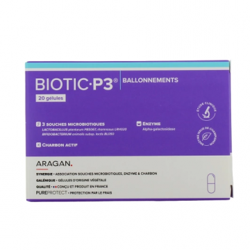 ARAGAN - BIOTIC P3 - Ballonnements 20 gélules