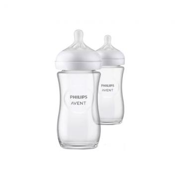 AVENT - Biberon natural response verre lot de 2x240ml