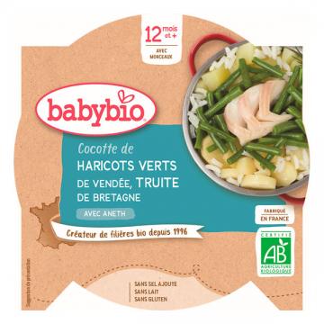 BABYBIO - PLAT haricots verts truite 230g