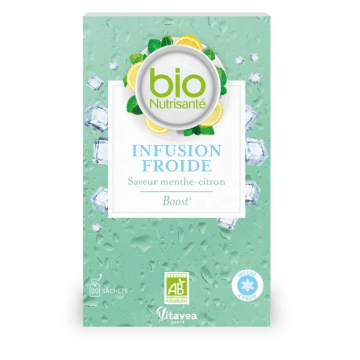 NUTRISANTE - Infusion Froide Bio - Saveur Menthe-Citron Boost 20 sachets